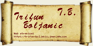 Trifun Boljanić vizit kartica